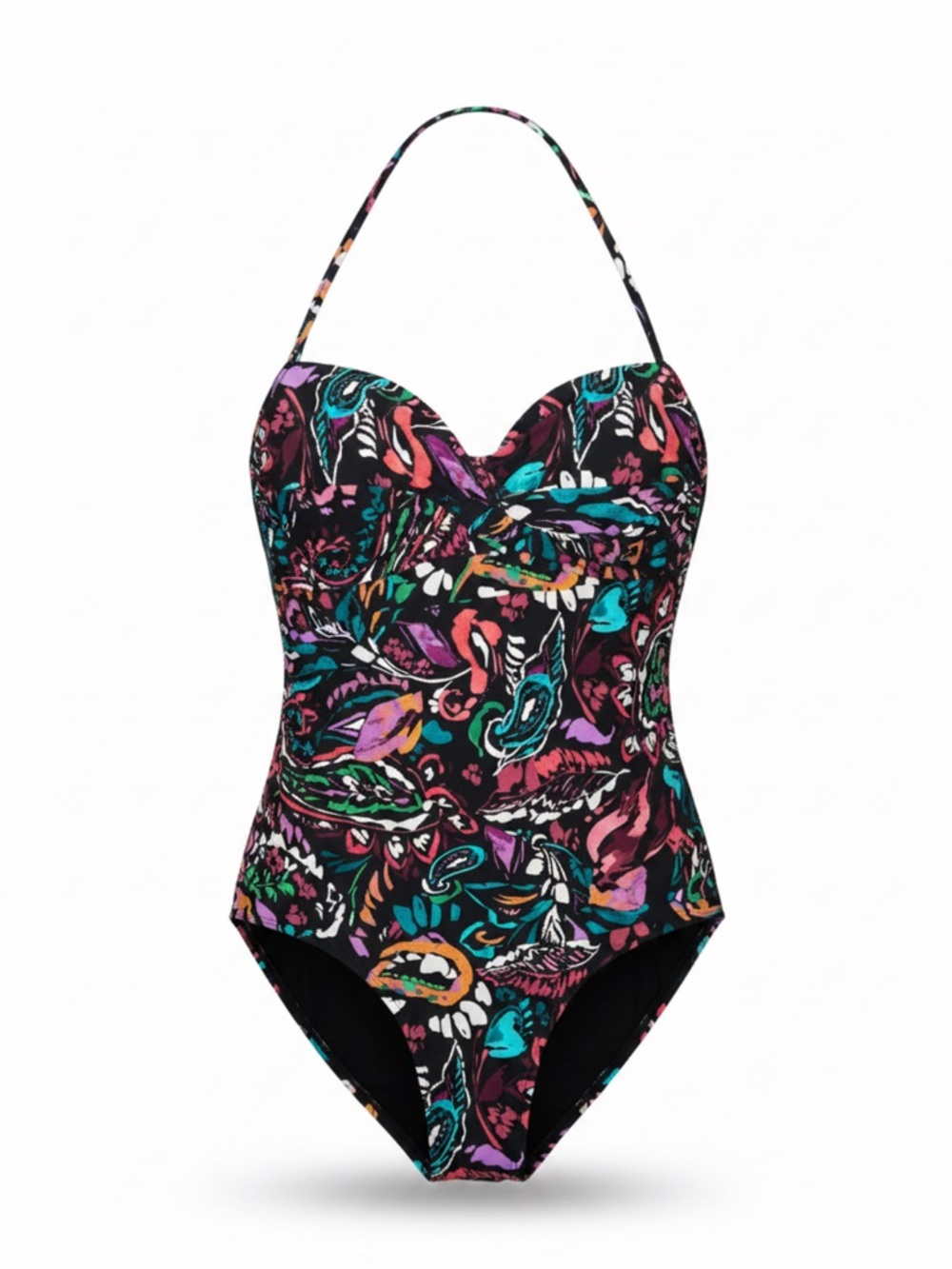 NWOT Anne Cole Twist Front Petal Paisley One Piece Swimsuit Size L